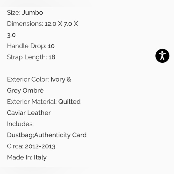 Chanel Jumbo Ivory/Grey ombré stripe bag Limited Edition price firm - Picture 10 of 17